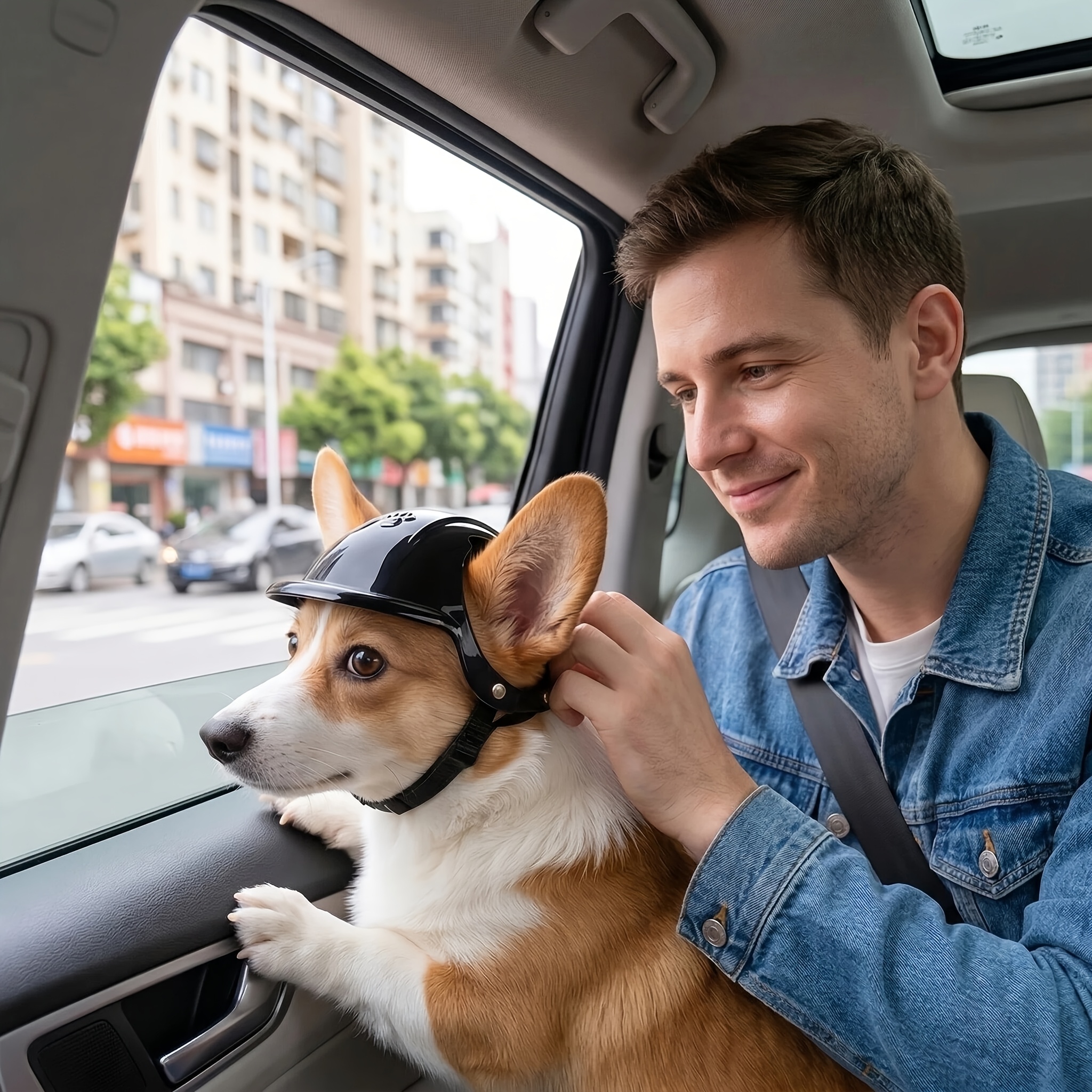 Pet Head Ears Helmet Hat, Moto - Motorcycle Gear For Dogs ulasan dan harga