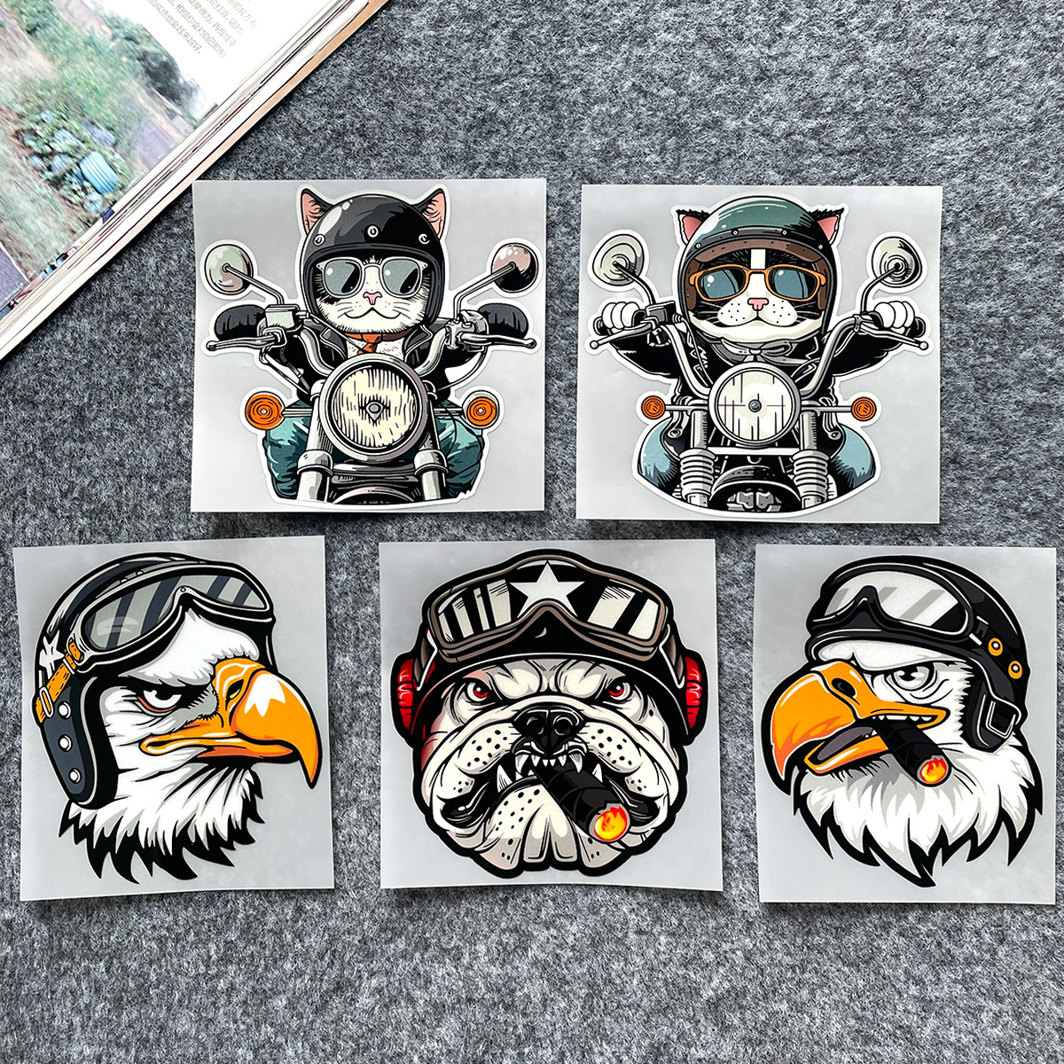Retro Eagle/Cat/Dog Sticker Re - Motorcycle Gear For Dogs ulasan dan harga