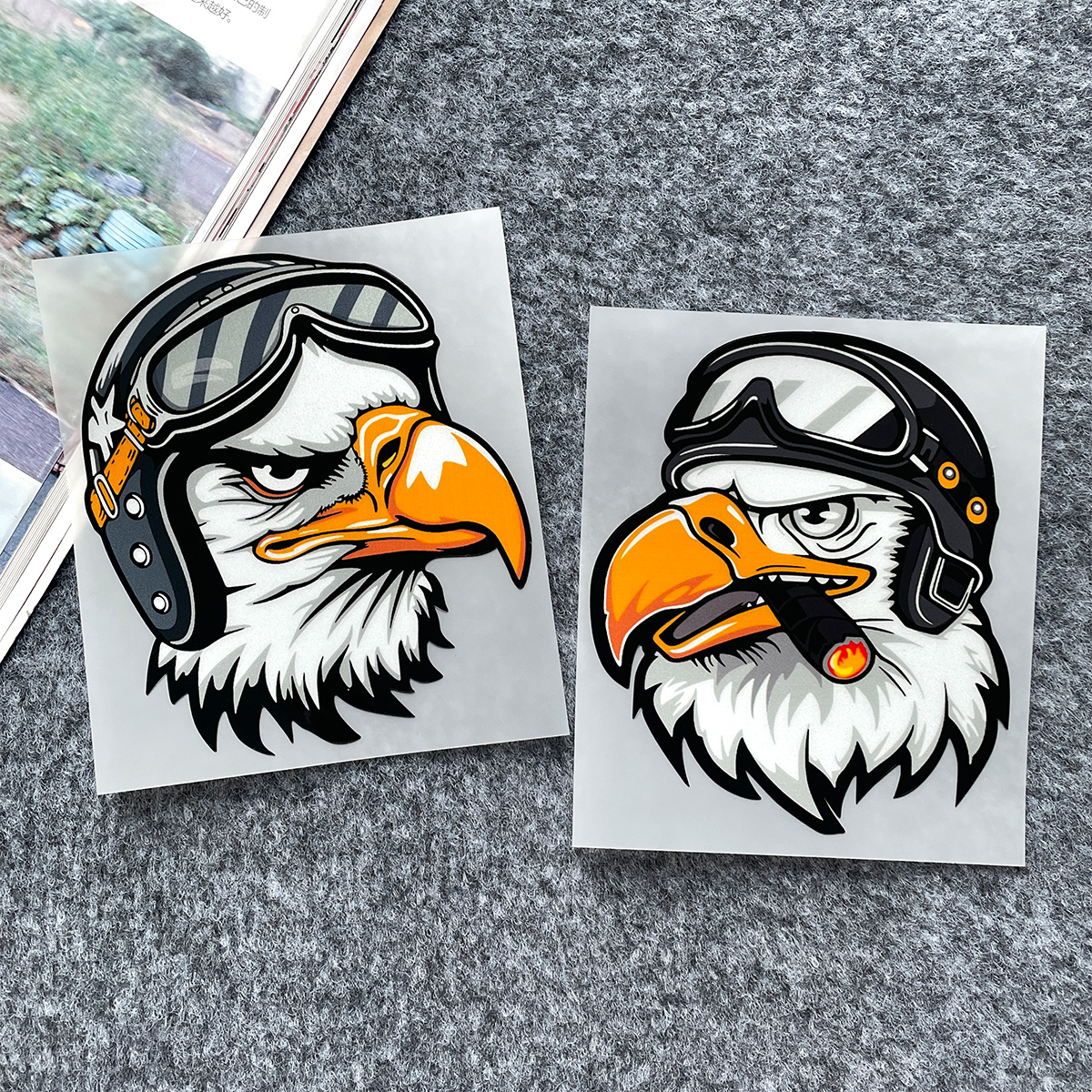 Retro Eagle/Cat/Dog Sticker Re - Motorcycle Gear For Dogs ulasan dan harga
